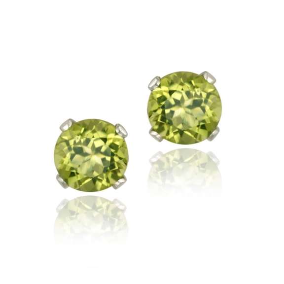 Sterling Silver 1.1ct Peridot Stud Earrings, 5mm