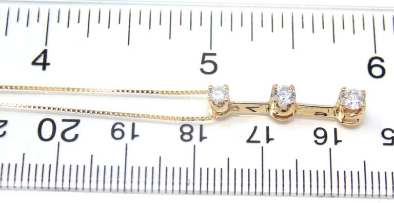 Favorite Diamond 3 Stone Yellow Gold Necklace