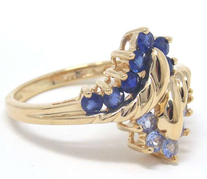 Fabulous Sapphire and Blue Topaz Bypass Ring