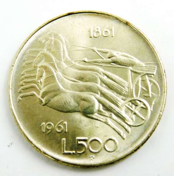 1961 Italian 500 Lire Silver coin