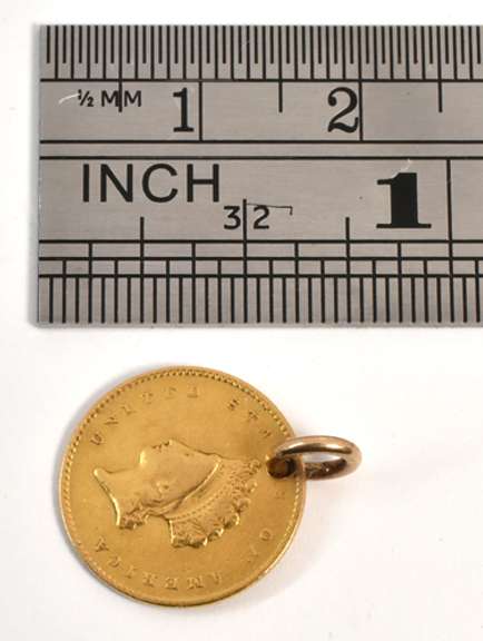 1854 $1 Gold Piece Charm