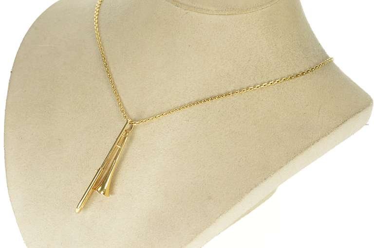 14K Yellow Gold Articulated Trombone Musical Instrument Charm/Pendant