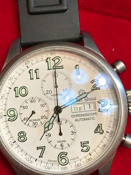 Ernst Benz Chronoscope Automatic Steel 47mm Rubber Band Watch authentic val7750
