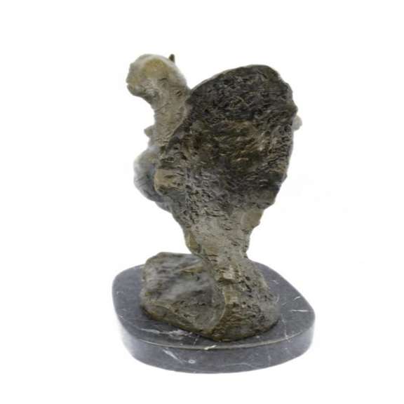Rhino with Horn Bronze Sculpture