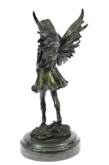 Angel of Love Holding bouquet of roses Bronze Sculpture
