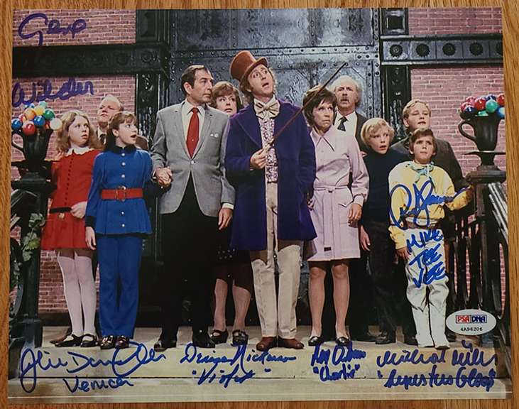 Willie Wonka & The Chocolate Factory Cast Autographed Photo PSA Witness