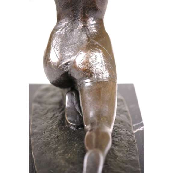 Dancer Bronze Statue on Marble Base