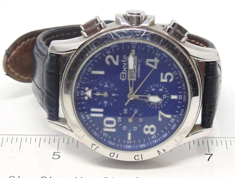 Eberle Day Date Blue Dial Watch