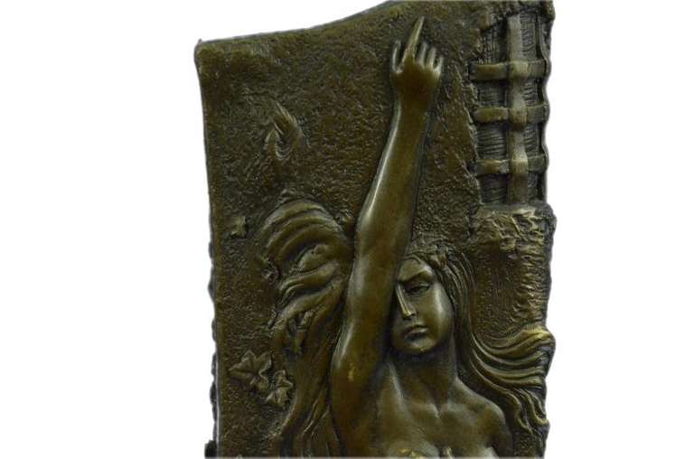 Bas Relief Woman Vase Bronze Sculpture