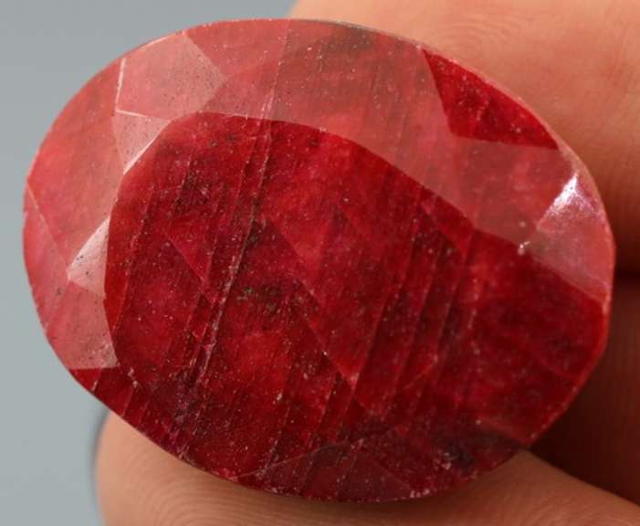 Fiery 105.5ct vibrant red Ruby