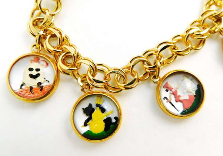 Sterling Crystal Essex Nursery Rhyme Charm Bracelet