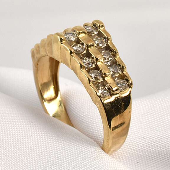 Unusual Channel Set Pyramid Ring