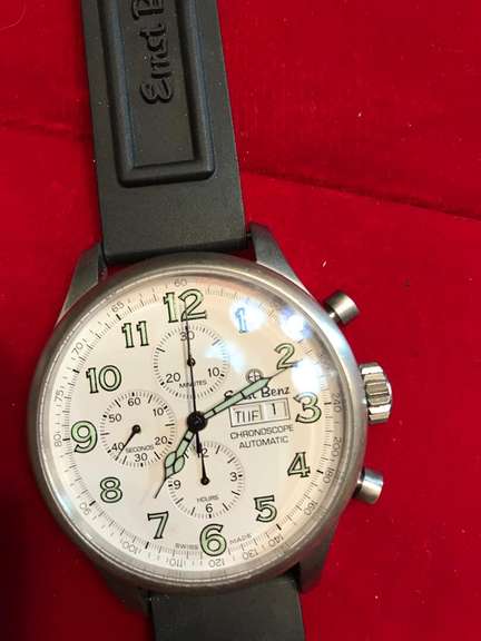 Ernst Benz Chronoscope Automatic Steel 47mm Rubber Band Watch authentic val7750