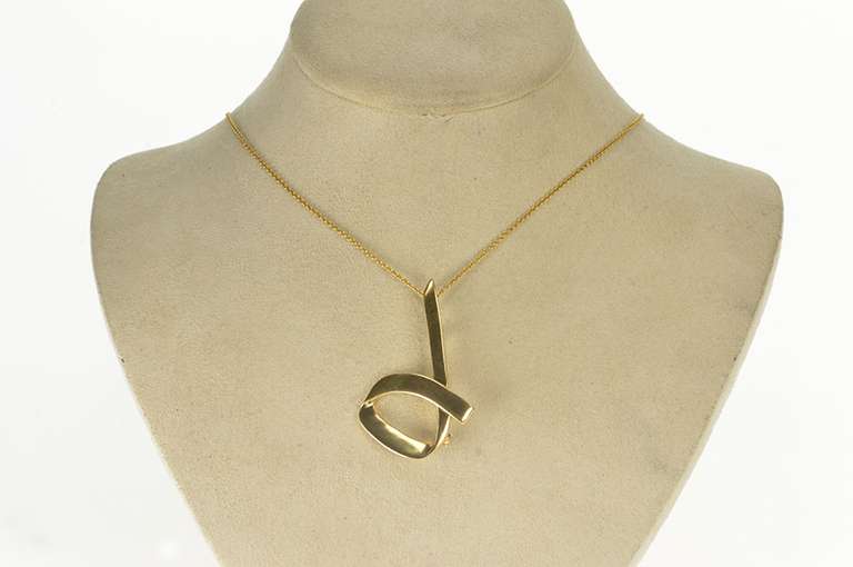 18K Yellow Gold Tiffany & Co. Paloma Picasso Loop Ribbon Pin/Brooch