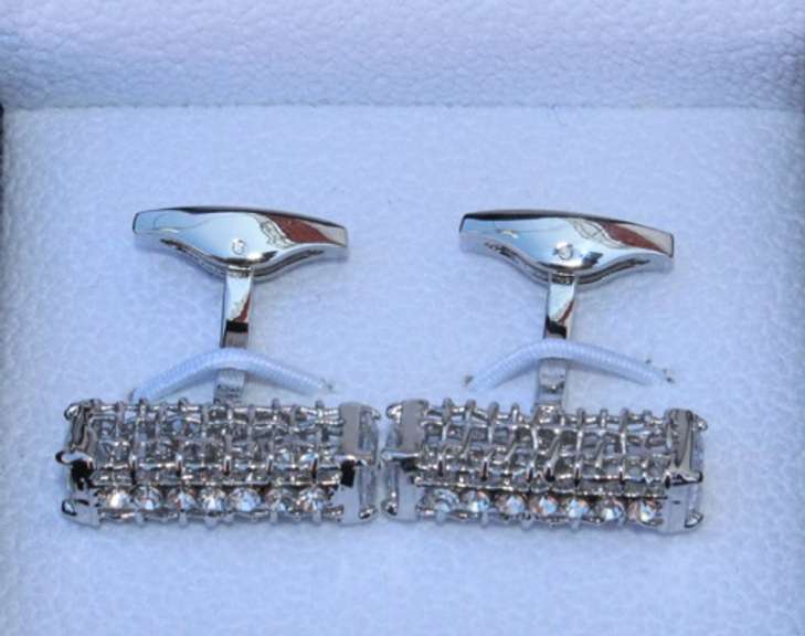Handsome Pair Jeweled Style Cufflinks By Carelli