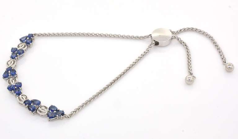 Terrific Adjustable Tanzanite Bracelet in Sterling Silver