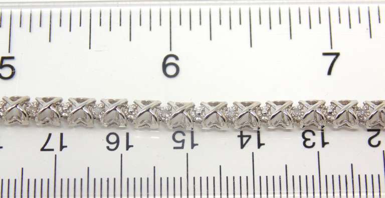 Charming Diamond Line Bracelet w Heart Charm