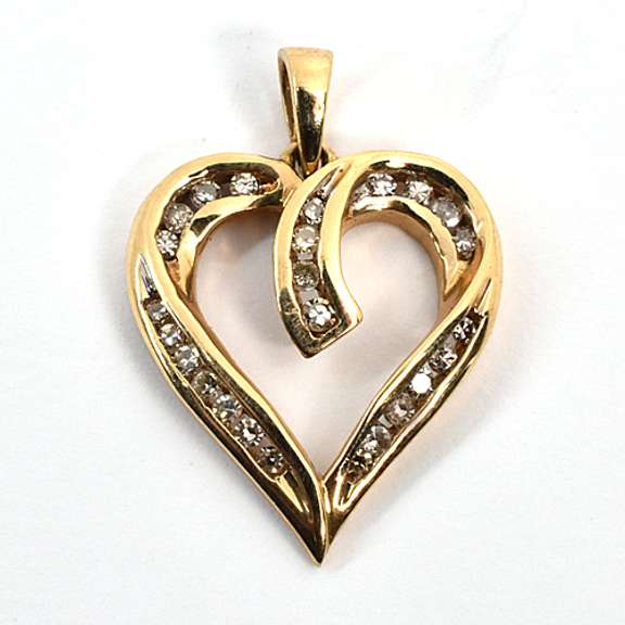 Popular Channel Set Diamond Heart