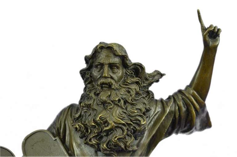 Moses Bust Jewish Christian Bronze Statue