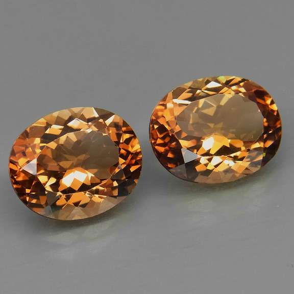 Beautifully matched 10.62ct Imperial Topaz pair