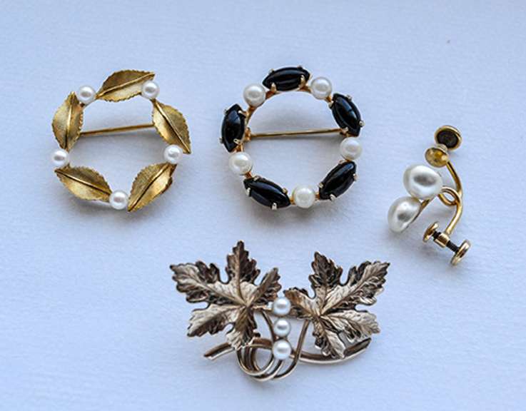 Vintage 12K & 14K Gold Filled Jewelry 4 Pc Lot, Wells, Sorrento, CA, J Co.