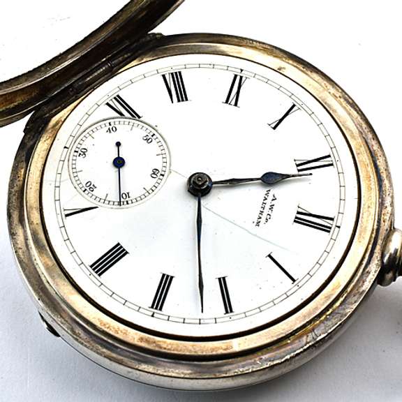 Attractive Waltham Pocket Watch in Coin Silver