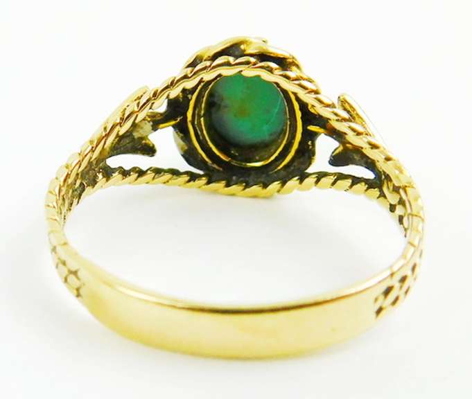 Vintage 14K Gold Turquoise Ring, Size 6