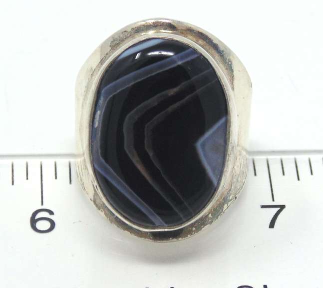 Sterling Silver Agate Ring