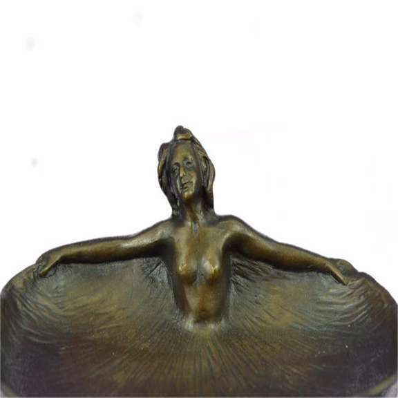 Soaking Dish Tray Nude Female Bronze Statue
