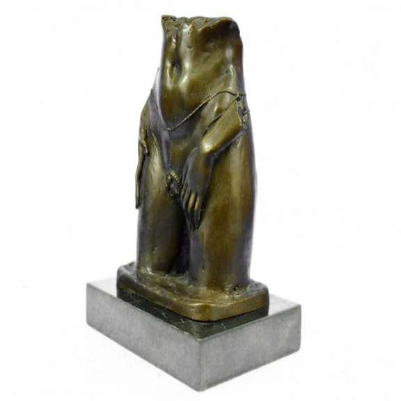 Nude Female Torso title No Man Land Bronze Figurine