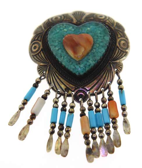 Sterling Silver Multi Gemstone Pin