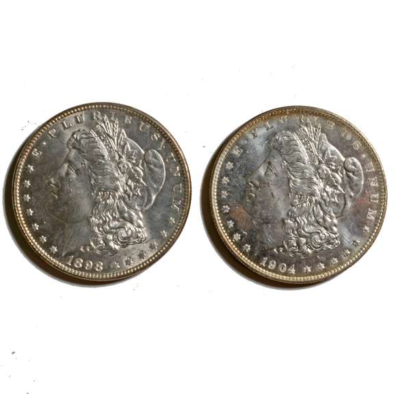 1898 &1904 O BU Morgan Dollars