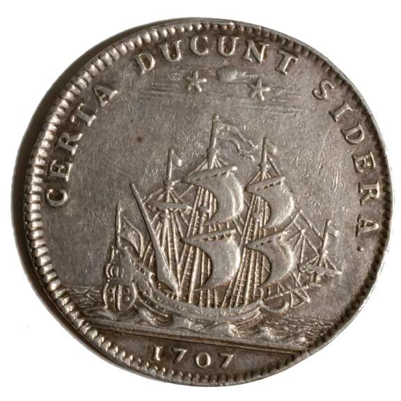 1707 Burgundy Token Louis XIV Certa Ducant Sidera Silver