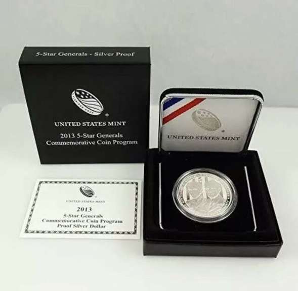 2013 5-Star Generals Commemorative  Proof Silver Dollar
