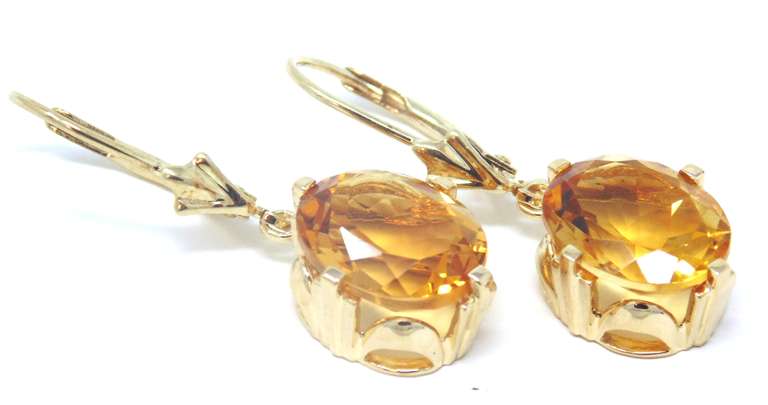 Favorite Citrine Oval Yellow Gold Dangle Earrings