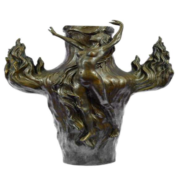 Large Hot Cast Exquisite Nude Nymph by Chalon Bronze Sculpture Statue Decor Gift