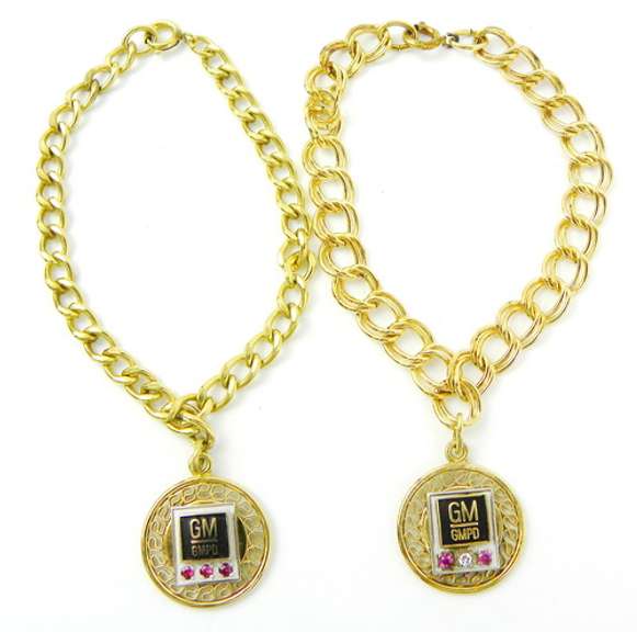 2 General Motors Ruby & Diamond Charm Bracelets