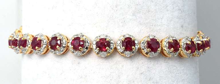 Gorgeous Ruby & Diamond Vermeil Bracelet