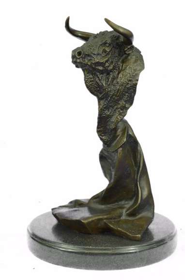Bull Bronze Bust Sculpture