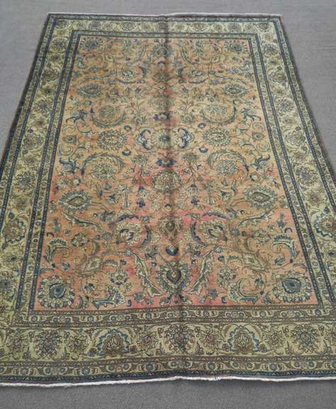 Semi Antique All-over Persian Tabriz 8.4x8.11
