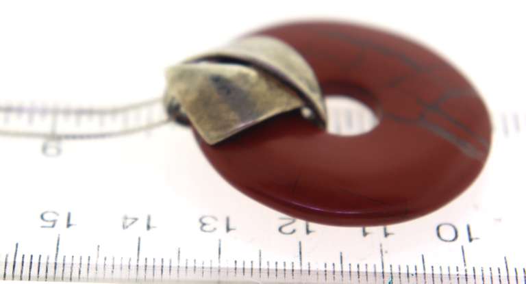 Sterling Silver Agate Pendant With Lomg Chain