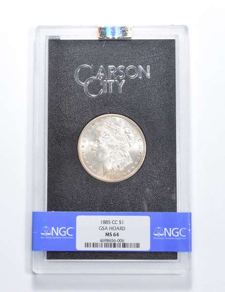 MS64 1885-CC Morgan Silver Dollar - GSA Hoard - Graded NGC