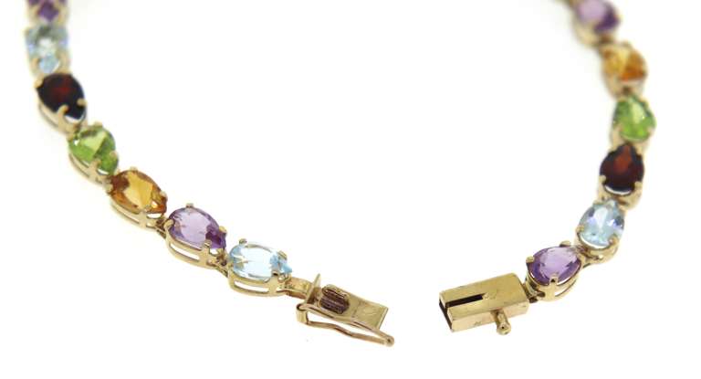 Favorite Multi Pear Gemstone Line Bracelet