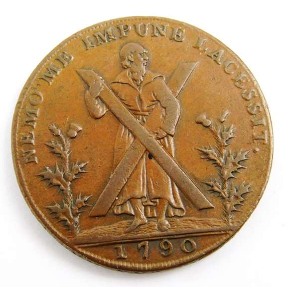 Rare 1790 Edinburgh 1/2 Penny Token