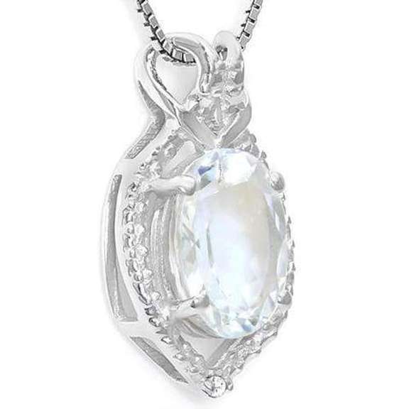 Aquamarine Sterling Silver Pendant