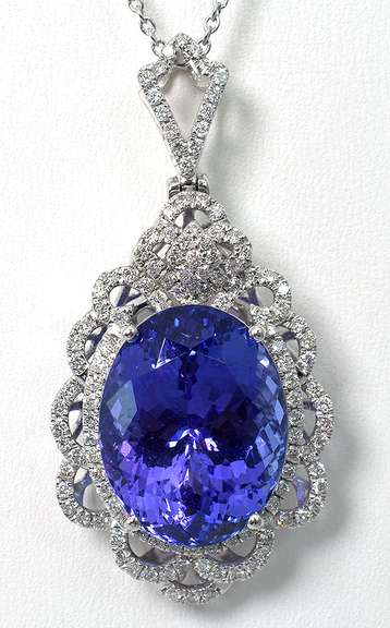 Tanzanite & Diamond Necklace in Platinum