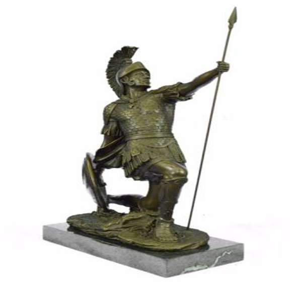 Roman Gladiator Spartan Warrior Bronze Sculpture