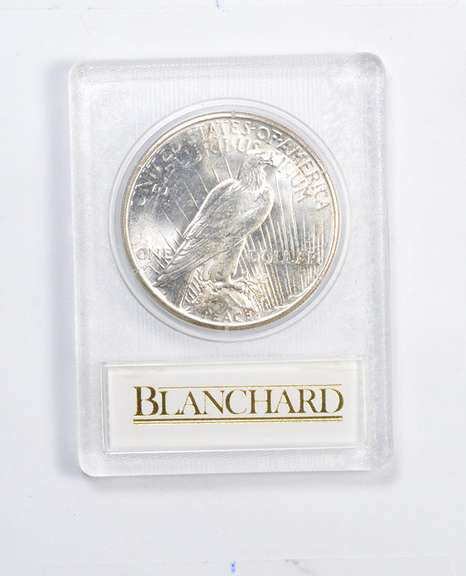 MS63 1927-S Peace Silver Dollar - Redfield - Graded Blanchard