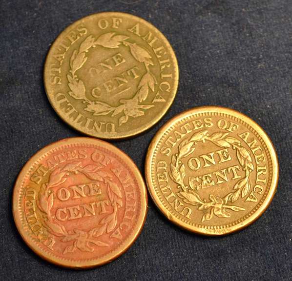 Lot of 3 Large Cents