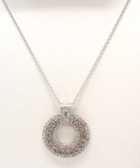 Powerful White Gold White Diamond & Chocolate Diamond Necklace